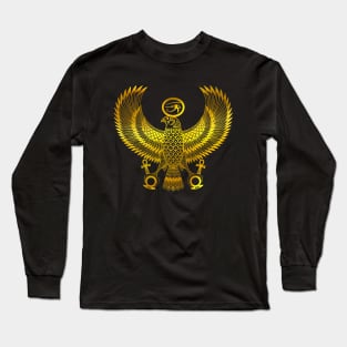 Golden Ancient Egyptian God Horus as Royal Falcon Long Sleeve T-Shirt